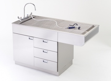 All Stainless Steel Right Hand Knee Space Tub Table Door and Drawers, Length 1524mm