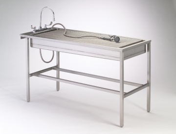 Stainless Steel Tub Table with Legs, 1536.7mm x 152.4mm Deep