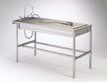 Stainless Steel Tub Table with Legs, 1536.7mm x 406.4mm Deep