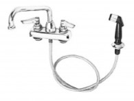 Lavatory Deck Mount Faucet with Hose and Thumb Sprayer
