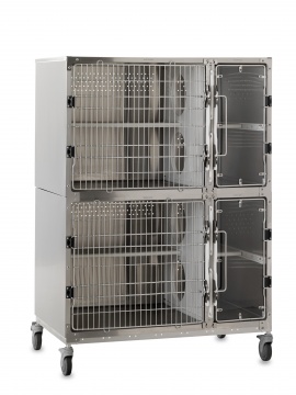 Stainless Steel Double Cat Suite, Mobile Unit