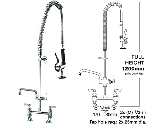 Prerinse unit MECHLINE Aquajet 30 6' Tap & Sprays